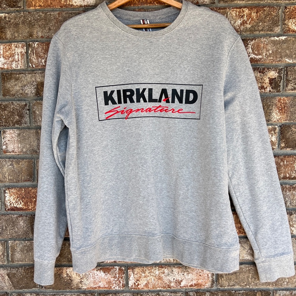 Kirkland Signature Gray Pullover crewneck embroidered women's large/men's medium